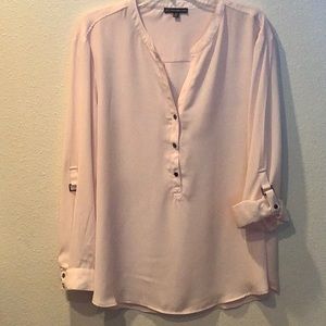 Pale pink draped blouse